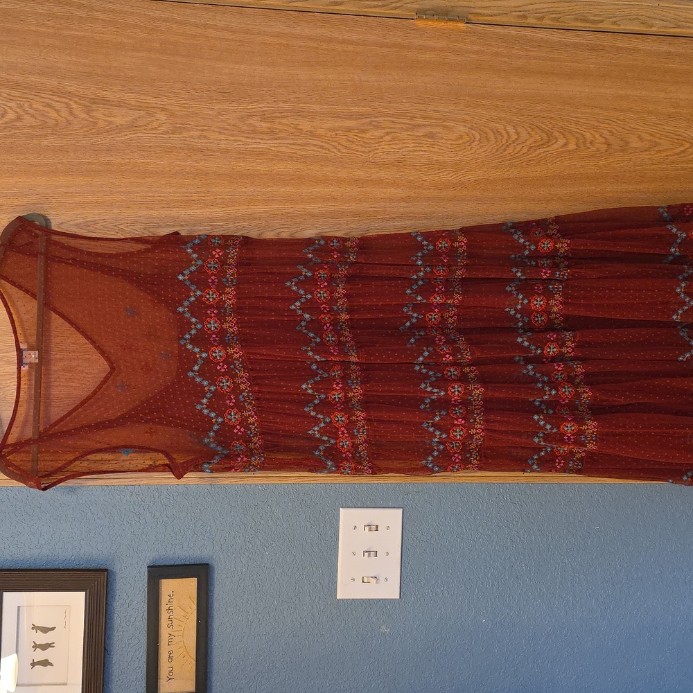 Sundance Rust Floral Midi Dress - Picture 4 of 4